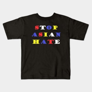 Stop Asian Hate (Flag Colors) Kids T-Shirt